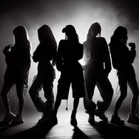 kpop shifting, own gg, kpop dr, girl group, silhouette, girl group silhouette, kpop, hip hop, baggy outfits, bing ai