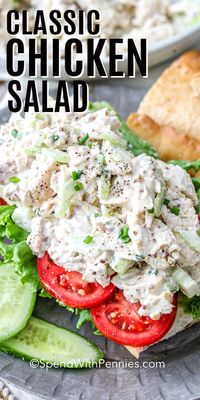 A classic chicken salad sandwich is made with chicken, mayonnaise, celery, and green onions. In this easy recipe, we add the perfect amount of dijon mustard for the best homemade chicken salad you've ever tasted! #spendwithpennies #chickensalad #sandwich #chickensaladrecipe #chickensaladsandwich