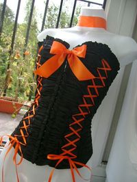 Black corset wirh orange details