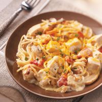 Hearty Chicken Spaghetti Casserole Recipe -This gooey casserole is so hearty and homey, second helpings are a must! —Lynne German (field editor), Woodland Hills, California