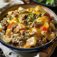 Discover how to make a Crockpot Cheesesteak Potato Casserole, perfect for a comforting family dinner. Simple steps, tasty variations!