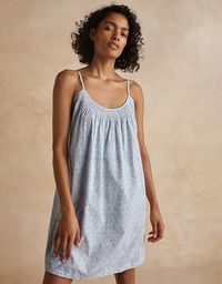 Cotton Bali Leaf Print Nightgown | Nightgowns | The White Company US