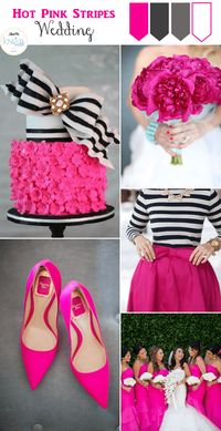 Quite a popular color/theme combination but one that never gets old. See our Hot Pink Stripes Wedding Inspiration board.