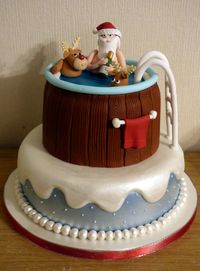 Santa and Rudolph Hot Tub Novelty Christmas Cake « Susie's Cakes