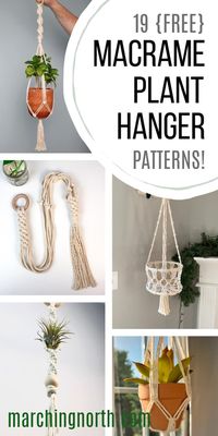 Check out these awesome and free macrame plant hanger patterns! They all include a step by step written tutorial and a video walk through, and each of them is easy enough for a beginner to follow along! Add some greenery and boho style to your home decor with these free macrame projects | macrame for beginners | easy macrame plant hanger | rope plant hanger | boho decor | DIY home decor | basic macrame knots | macrame tutorials