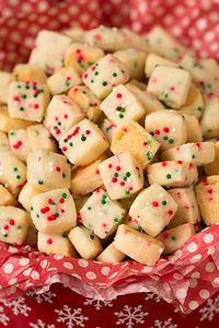 Funfetti Shortbread Bites. These fun little shortbread bites are perfect for the holidays. Made with Christmas sprinkles they make great gifts or snacks for parties. | Holiday Snacks | Holiday Desserts | #cookingclassy #funfetti #shortbread #Christmas