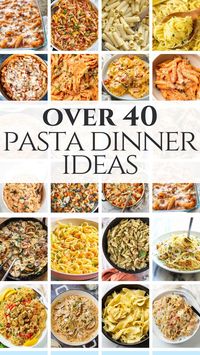 Over 40 easy pasta dinner ideas and recipes that are perfect for busy weeknights or slow weekend evenings. Get these these pasta recipes now. Pasta dinner ideas, pasta dishes, pasta recipes