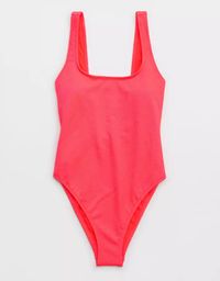 Aerie Shine Pique Babewatch One Piece Swimsuit