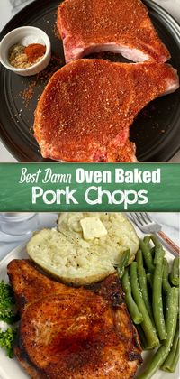 Oven Baked Bone-In Pork Chops