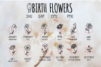 birth flower hand drawn svg Cut Files for your creative DIY projects, and Home Decorations.Perfect for vinyl, personalized T-shirts, apparel, cups, stickers, card stock, and other DIY projects. Op...