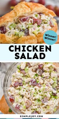 This Chicken Salad is an easy recipe that comes together to make an amazing chicken salad sandwich. Make it to bring to a picnic or just have it for an easy weeknight meal.