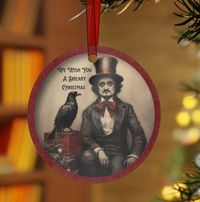 Edgar Allan Poe Quote Metal Christmas Ornament, Gothic Literature Lover, Literary Humor Christmas Gift, the Raven Midnight Dreary Book Nerd - Etsy