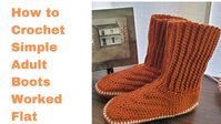 Crochet Adult Slipper Boots Worked Flat | toyslab creations