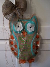 Owl Burlap Door Hanger Door Decoration