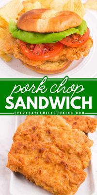 A lunch food recipe featuring a pork sandwich! It's also great as an easy dinner idea. Fried to perfection, this breaded pork chop sandwich will leave you craving for more! Pin this for later!