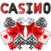 PRICES MAY VARY. 【Package Includes】There are 20 pcs of items in total. Letters CASINO balloons * 6, 12-inch white dice balloons * 2, 12-inch red dice balloons * 2, checkered balloons * 2, club balloons * 2, heart balloons * 4, spades balloons * 2. The sufficient number for your decoration and replacement, making it a must-have prop set to add jubilant atmosphere for casino parties. 【Premium Materials】These balloons are made of safe and environmentally friendly aluminum film material, which is th