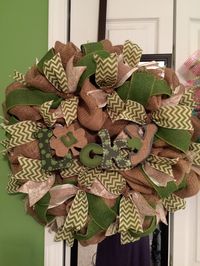 Burlap St Patrick day wreath by WREATHSANDMOREBYTINA on Etsy