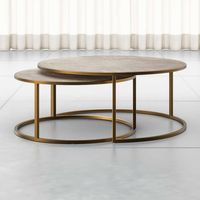 Keya Antique Brass Nesting Coffee Tables + Reviews | Crate & Barrel