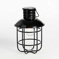 Black Hanging Cage Solar Powered Lantern from Kirkland's