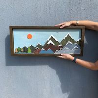 -Mountain Scape Wall Art, Reclaimed Wood Art, Handmade Acrylic Painting Home Decor, Minimalist Decor, Office Decor, 3D Art, Mountain Sign -Dimensions:  30'' (75cm) - 12''(30cm) - 1.5'' (4cm) -Our product is produced from plywood. -Since our product is completely handmade, there may be slight differences. -Our products are suitable for indoor use. -The materials used in the construction of our product are harmless to health and the environment. -If you gift the order, please leave me a note in th