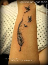 This is one of my fav work Feather with birds. Tattoo by Akash Chandani. India