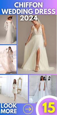 Float down the aisle with these chiffon wedding dress ideas that capture an effortlessly romantic vibe. Known for its light, flowing nature, chiffon creates a dreamy, ethereal silhouette perfect for any bride. Choose from delicate A-line skirts, whimsical off-shoulder designs, or elegant spaghetti straps to highlight your natural beauty. Ideal for outdoor, beach, or garden weddings! 💕 #ChiffonWeddingDress #EtherealBride #RomanticWedding #BridalInspiration