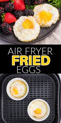 Air Fryer Fried Eggs are not just a great source of protein, the sunny side eggs have a creamy, runny yolk that is delicious with every bite.