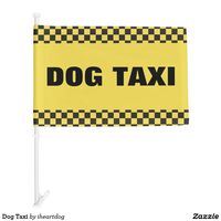 Dog Taxi Car Flag