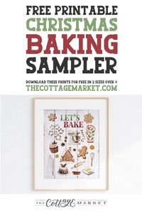 Free Printable Christmas Baking Sampler  Celebrate the season with this Free Printable Christmas Baking Sampler! Perfect for adding festive cheer to your kitchen decor. 🎄🍪