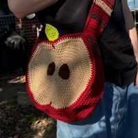 🍎Crochet Apple Bag🍎 This sweet and stylish bag is perfect for the upcoming  Fall Season!  Spice up your cozy fall fits with a unique, one of a kind, handmade tote bag that is ample in size and can fit all your personal belongings bringing you both convenience and style!  Crochet Bags are so in and for good reason, the beautiful handmade stitches add such depth and personality that an ordinary bag lacks.  This is the bag of the Fall and you do not want to miss out!  🧶MATERIALS: 100% cotton yarn  🍂PRODUCT DETAILS:  - Main Color: Red & Beige  - 100% handmade and crocheted  - Hight quality & long lasting  - Perfect for the fall season gifts!  - Customization: Contact us for any color or design customizations!  💟CARE INSTRUCTIONS: - Avoid soaking item in water.  - Gently spot clean with da