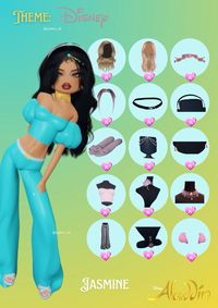 Roblox dti dress to impress girl Jasmine outfit idea #dresstoimpress #disney #aladdin #jasmineandaladdin