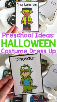 Want to set up a fun Halloween costume center without all the mess? With this Halloween activity kids get to pick a Halloween costume and dress up the friend but matching the correct clothing items! My kids loved creating different costumes and trying to find all the right pieces to make the perfect outfit!