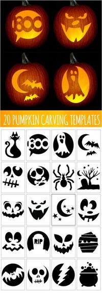 A little Halloween pumpkin carving inspiration - templates to print and copy!