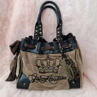 Juicy Couture Daydreamer Authentic Vintage Crown Velour Bag Purse Bow Charm Tote | eBay