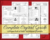 This Crystal Cheat Sheet Guide is a Must-Have. This crystal dictionary about beginner gemstones is a great starter kit. Crystals are one of the strongest powerhouses of energy that we can tap into & use as tools for infinite purposes. Crystals are perfect for energy work, for spells, for charging different objects & tools, and endless other things. This guide will cover everything including how to cleanse your crystals, how to charge them, how to use them, crystals for chakra work, crystal shape