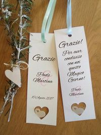 Segnaposto matrimonio. Segnalibro personalizzabili matrimonio.