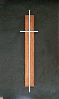 Mid Century Modern TEAK ALUMINUM CROSS Mid Mod Wood Metal Wall Cross 14", Christian Wood Cross Crucifix, Vintage Wood Wall Cross Easter Gift by CoolOldStuffForSale on Etsy