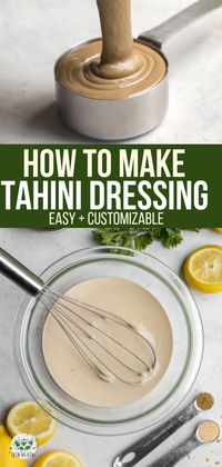 You only need 3 simple ingredients to make this amazing Tahini Dressing! It's customizable, perfect for Meal Prep, and delicious on just Salads, Buddha Bowls, and just about everything. #tahini #tahinidressing #easydressing #vegan #glutenfree #plantbased via frommybowl.com