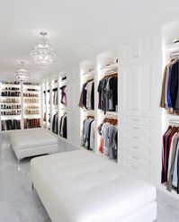 Big white walk in closet dressing room