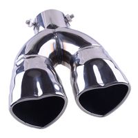 miyon 63mm Inlet Silver Dual Heart-shaped Exhaust Tail Muffler Pipe Tip Universal >>SPECIFICATIONS Condition: 100% new Color: Silver Material: Stainless Steel Diam of Inlet: approx. 6.3 cm(2.48 inch) Length: approx. 21 cm(8.3 inch) Placement on Vehicle: Exterior, Tail Item included: 1 x Exhaust Tip Suitable for: vehicle straight exhaust pipe with diam less than 63mm This Is Aftermarket Replacement Item But Not Genuine Note: 1) All dimensions are measured by hand, there may be small deviations. 2) Color may vary slightly due to the color setting of each individual monitor. >>DESCRIPTION Product Dimension: Feature: 1) According to the original factory specifications. 2) Perfect match for the original one. 3) Easy installation, excellent fitment.This muffler tip can not only reduce exhaust no