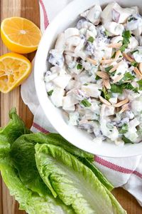 Creamy Chicken, Apple & Grape Salad | YellowBlissRoad.com