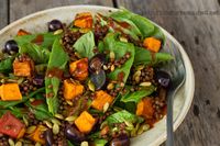 Spicy Lentil and Sweet Potato Salad with Chipotle Vinaigrette Dressing