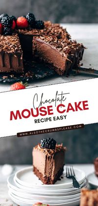 This Chocolate Mousse Cake recipe is the perfect cake for chocolate lovers. It's a delicious, rich and creamy dessert cake that suits any occasion. It consists of a chocolate cake layer filled with chocolate mousse and topped with chocolate ganache. Doesn't that sound irresistible? By the way, have you tried my chocolate cream pie yet?