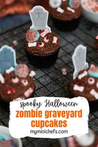 These delicious chocolate Zombie Cupcakes make for a spooky Halloween dessert. They are a fun way for families to celebrate the holiday!