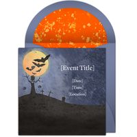 A beautiful, free Halloween online invitation that has the look and feel of paper.