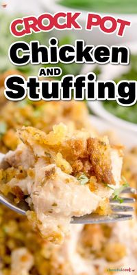 Whip up this effortless Crockpot Chicken and Stuffing for a warm, comforting meal that takes minimal prep. Ideal for those hectic evenings when you want a hearty dinner ready and waiting. #CheerfulCook #CrockPot #CrockPotChickenDinner #ChickenandStuffing ♡ cheerfulcook.comrn