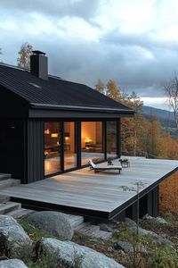 Modern eco house on a slope with Scandinavian mountain views. Check out these innovative modern houses on a slope that make the most of the terrain, turning challenges into stunning architectural features.