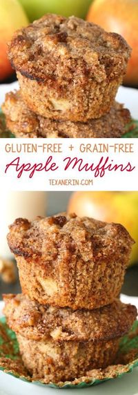 Delicious and moist apple muffins {grain-free, gluten-free, honey-sweetened}