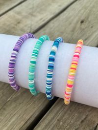 aesthetic clay beaded bracelets in 4 colors!