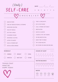 Digital Download _ Printable A calming purple themed self-care checklist. Perfect to plan your best days with self-care and love in mind.  Suggestions and prompts of positive actions to empower your daily life.  Adding a little self-care into your daily life can have such a positive impact  - Mood boost  - Productivity  - Increase in organisation and time management  - Better quality of sleep  - Health benefits  We live one life, why not live it with a daily dose of happiness, using your self-care checklist to embed your new way of life